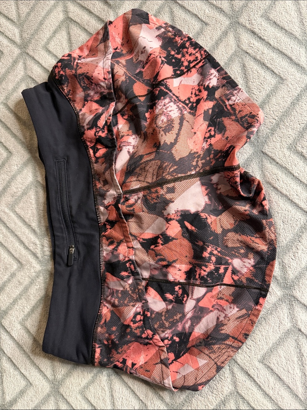 lululemon athletica Women's Athletic Shorts in Coral Black Floral Print